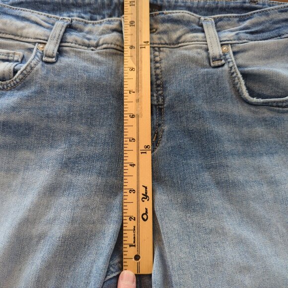 Silver Distressed Light Wash blue mid rise Elyse Straight Women's Jeans W34 L29 - Picture 12 of 16